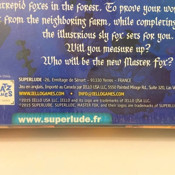 2015 Iello Master Fox Game Superlude Fun Family Board Card Game New Sealed - Picture 3 of 8